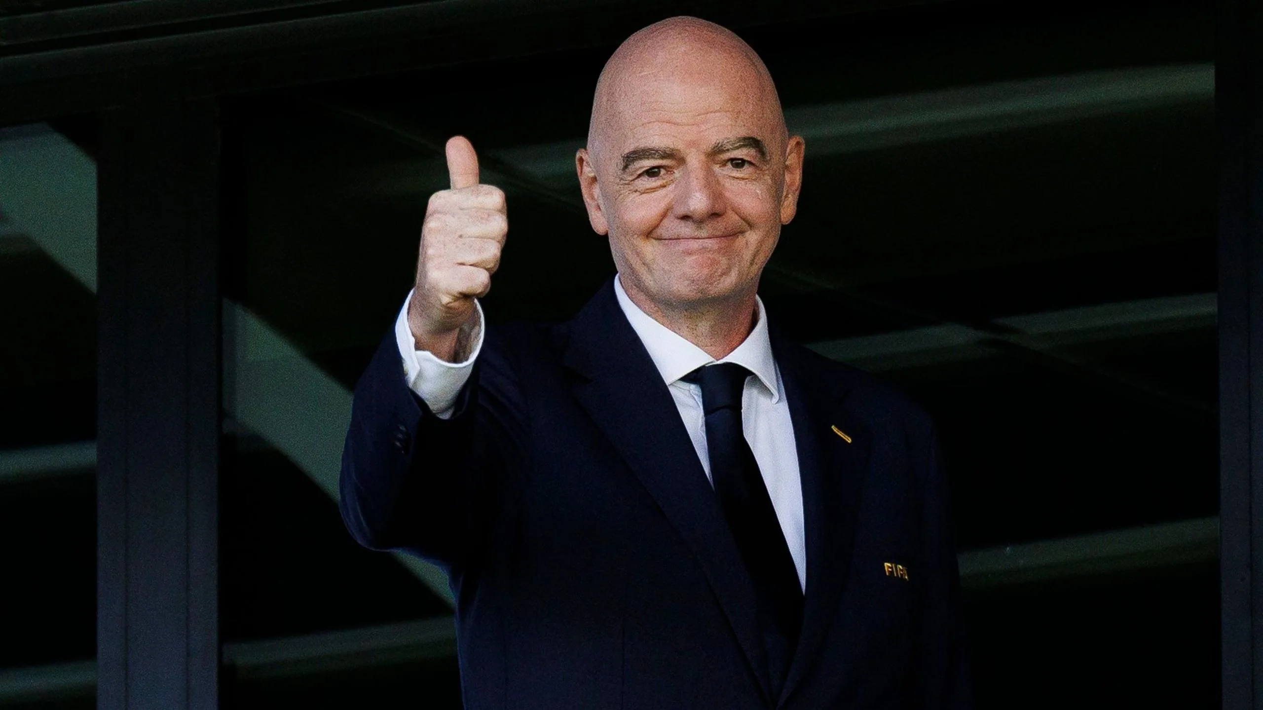 Fifa president Gianni Infantino gives the thumbs up at the Fifa U20 World Cup

