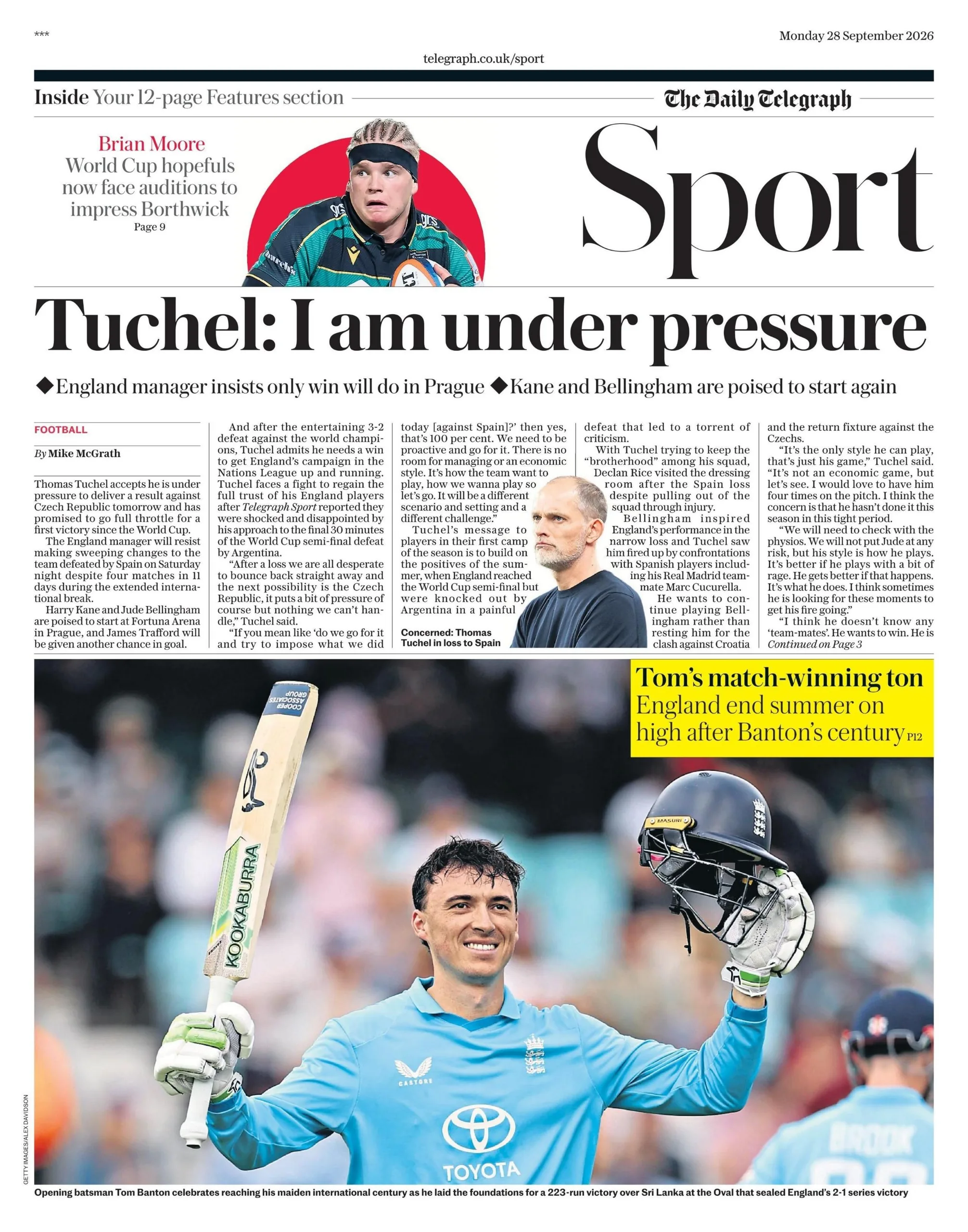 Telegraph back page