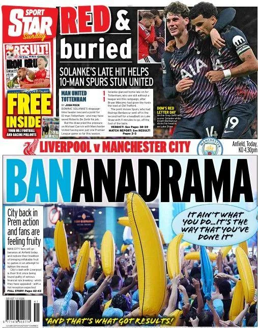 Daily Star on Sunday back page