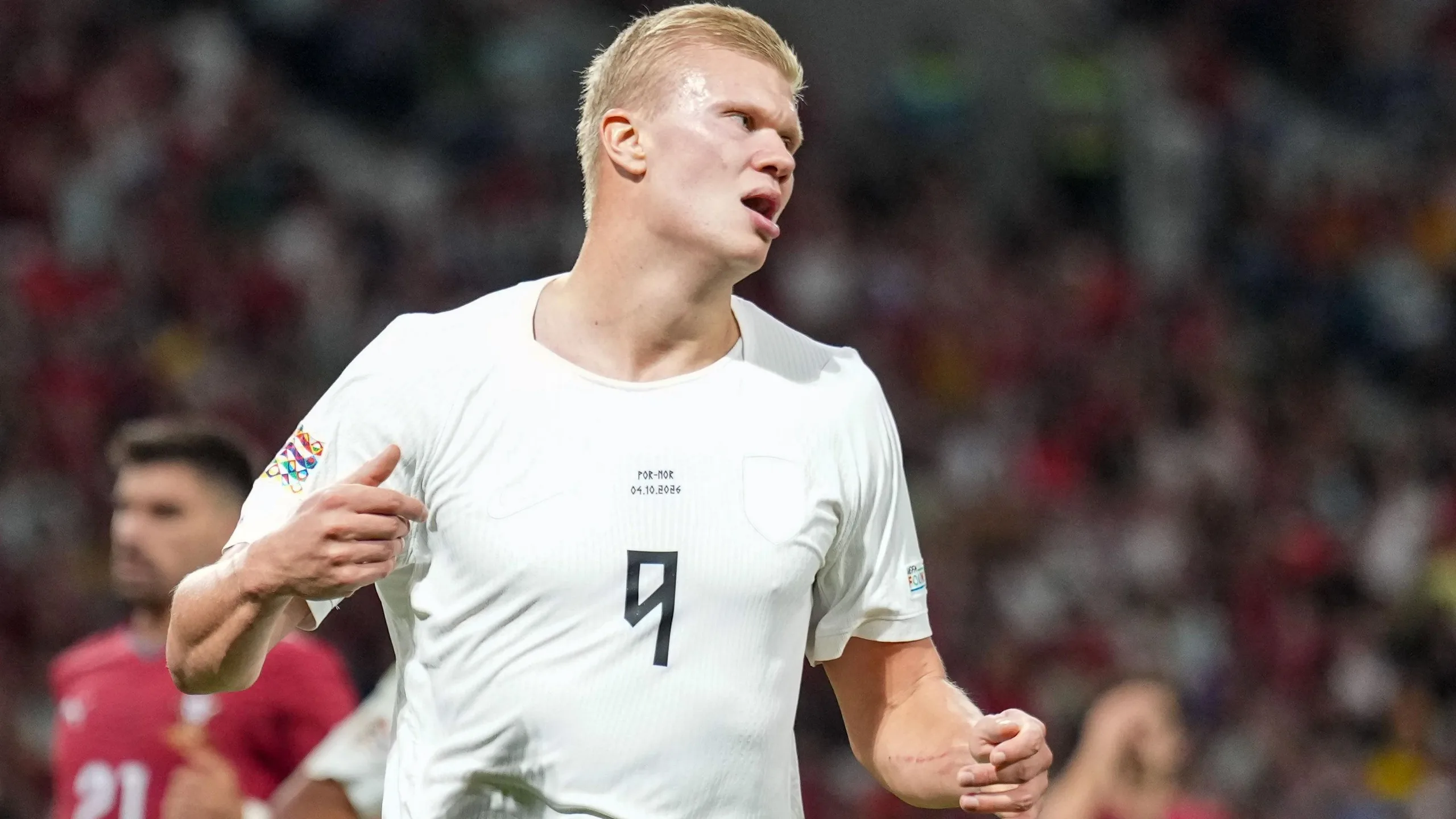 Erling Haaland playing for Norway