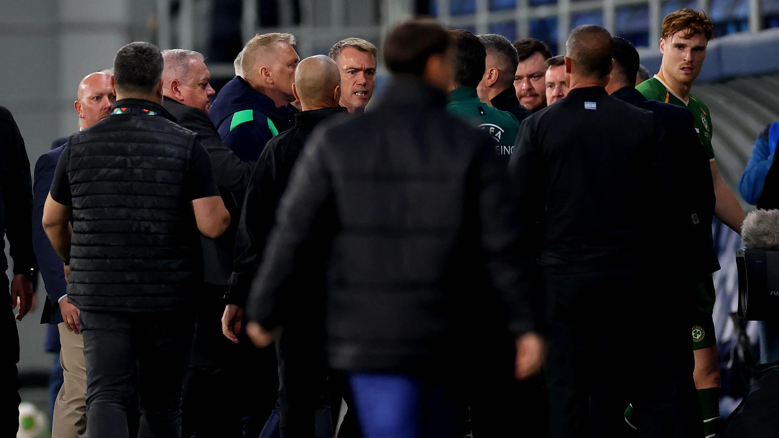 The Republic of Ireland and Israel clash during Sunday's game in Serbia