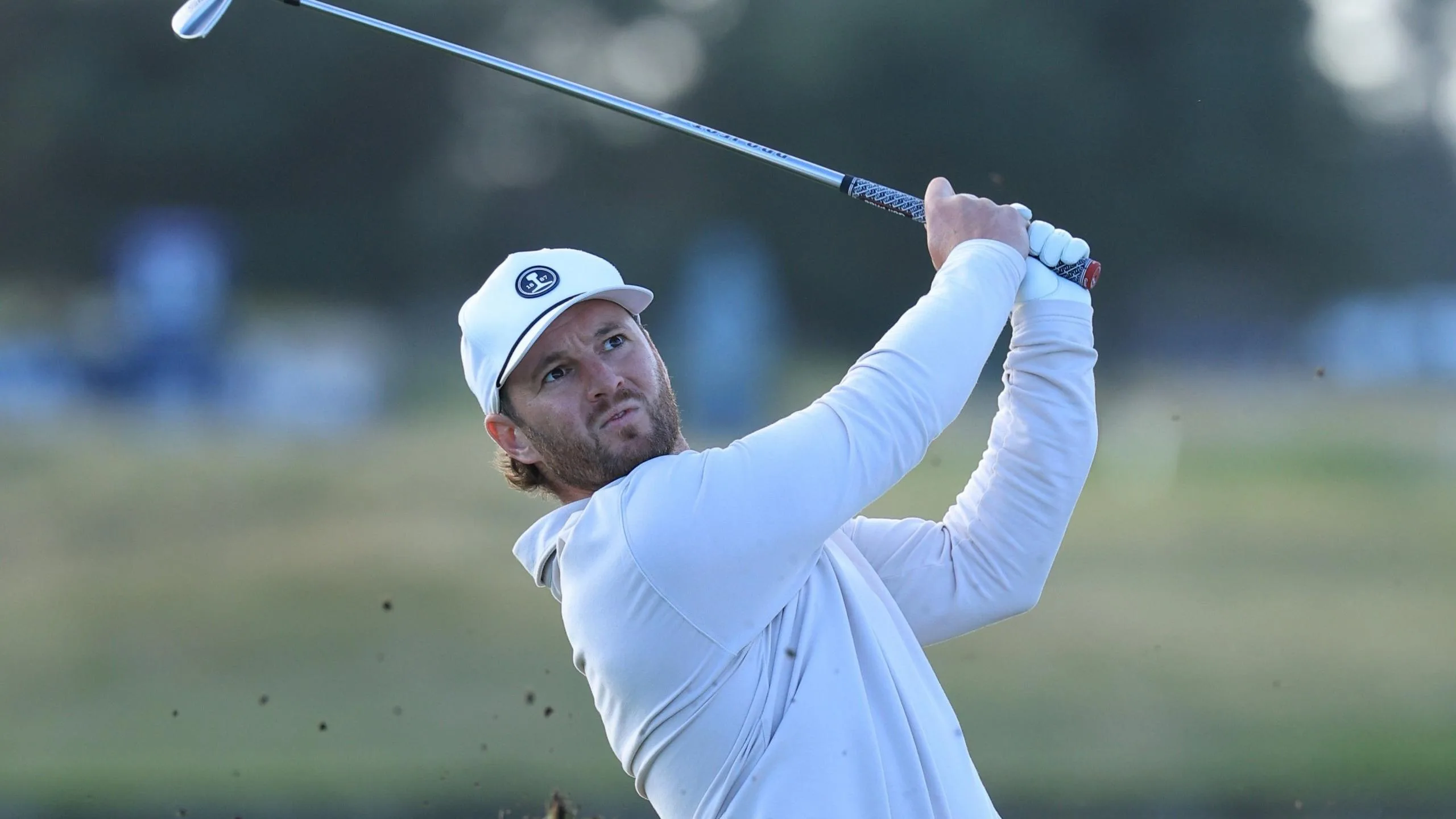 Michael Stewart tees off on the 17th