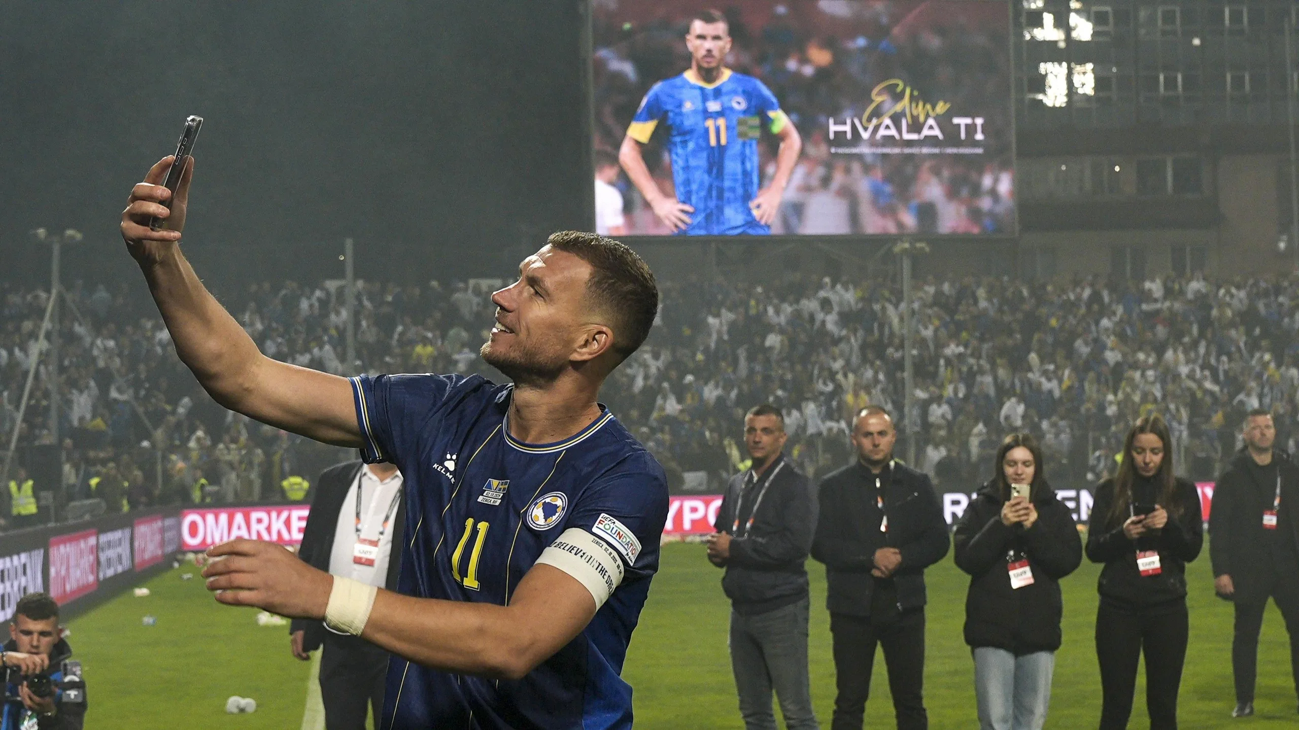 Edin Dzeko after his final match for Bosnia-Herzegovina