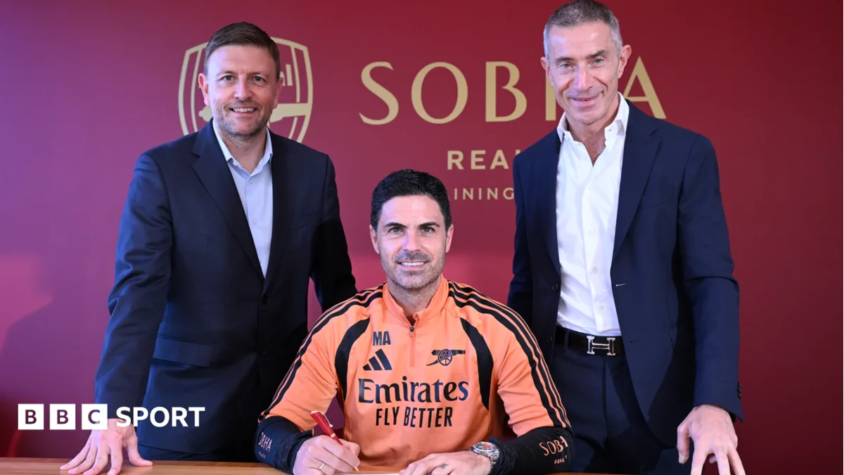Arteta signs new contract with champions Arsenal