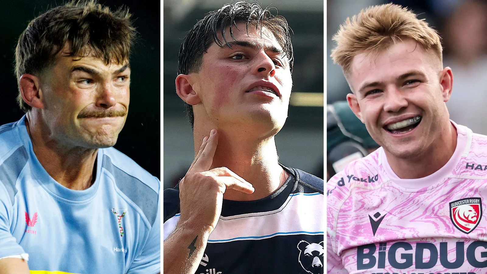 George Furbank, Louis Rees Zammit and Charlie Atkinson in a composite images