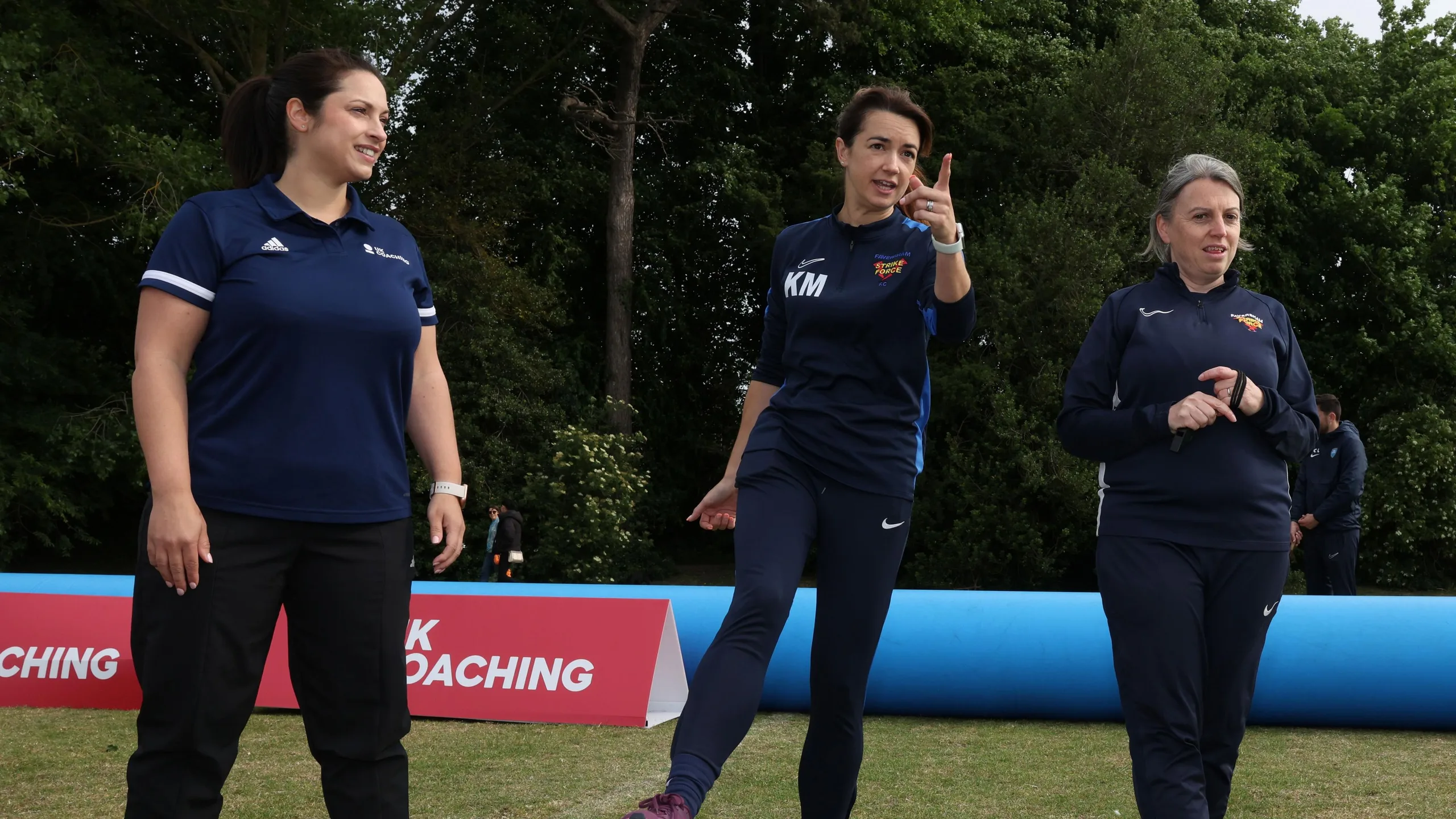 UK Coaching lead Emily Handyside (left)