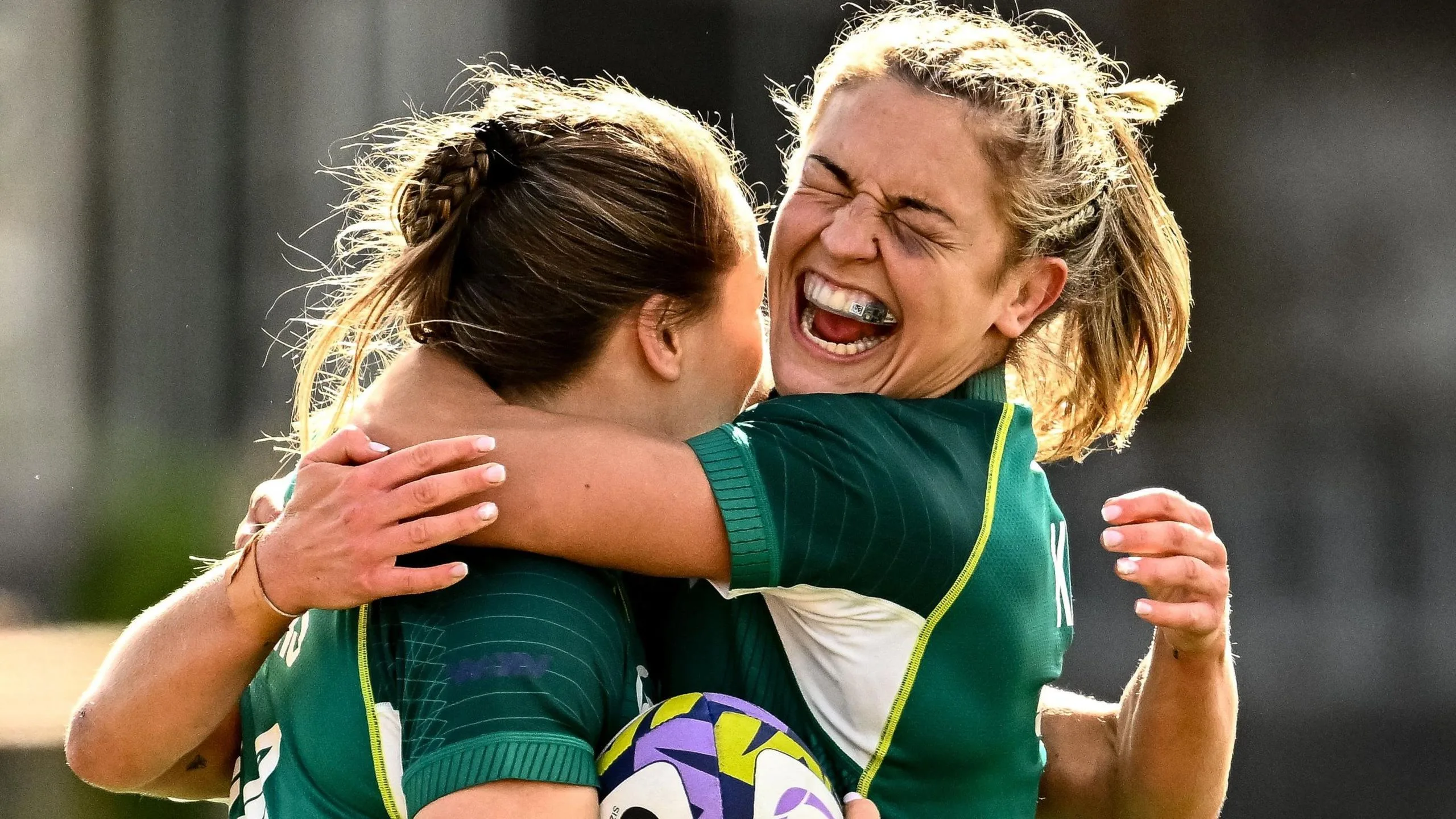 Béibhinn Parsons of Ireland celebrates with teammate Erin King