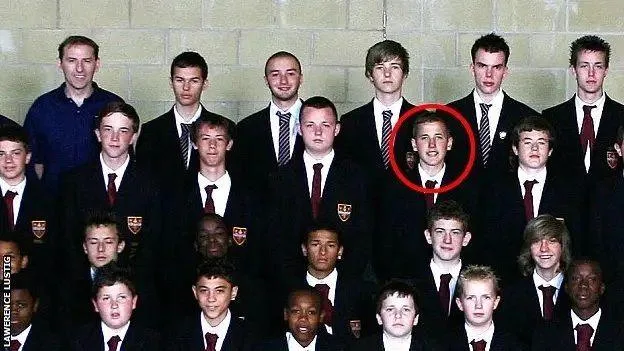 Harry Kane, circled, in a school photograph