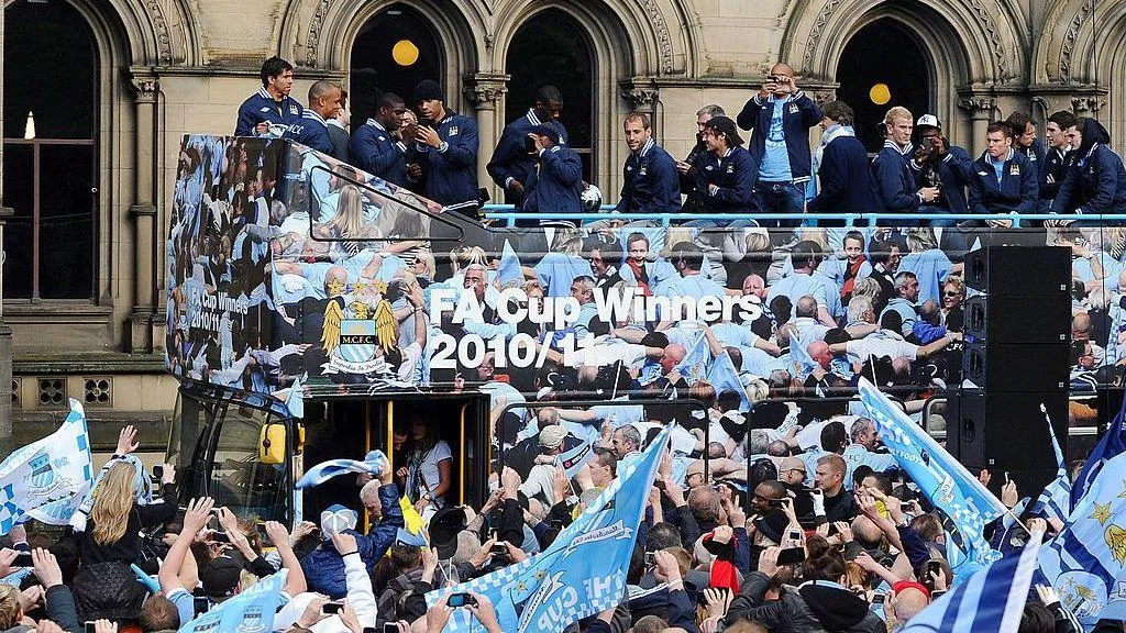 Manchester City paraded the FA Cup around Manchester after beating Stoke in the 2011 Cup final - it was their first major trophy since the 1976 League Cup