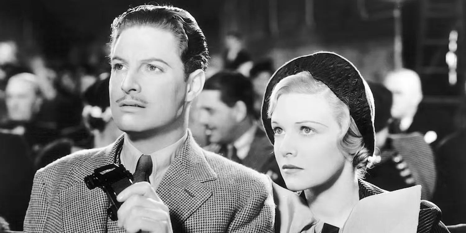 Robert Donat and Madeleine Carroll in The 39 Steps