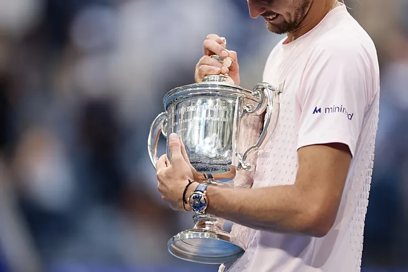 Alexander Zverev's highly recongnisable “The World Is Yours" Dual Time Zone Tourbillon by Jacob & Co, New York, 13 September 2026