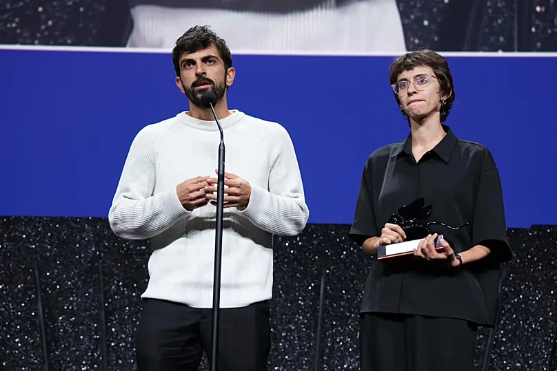 Yuval Abraham and Rachel Szor accept the Special Jury Prize for 'NAZA' during the closing ceremony of the 83rd edition of the Venice Film Festival - 12 September 2026