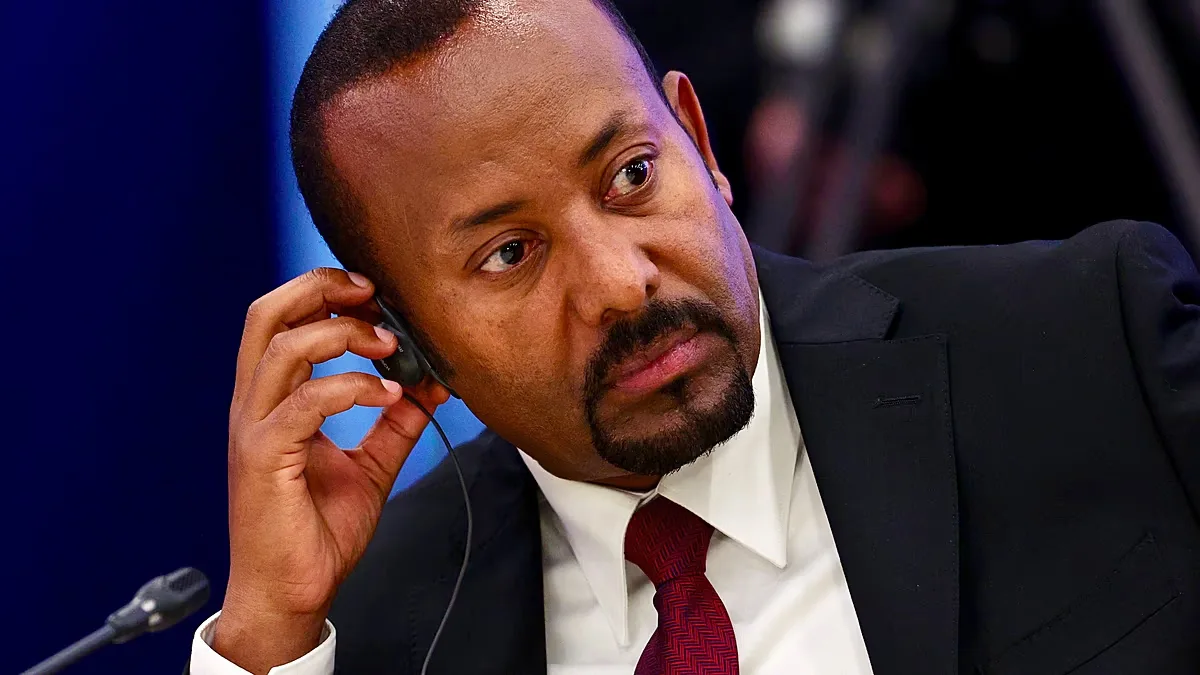 Ethiopian Prime Minister Abiy Ahmed attends a forum in Moscow in September 2025.