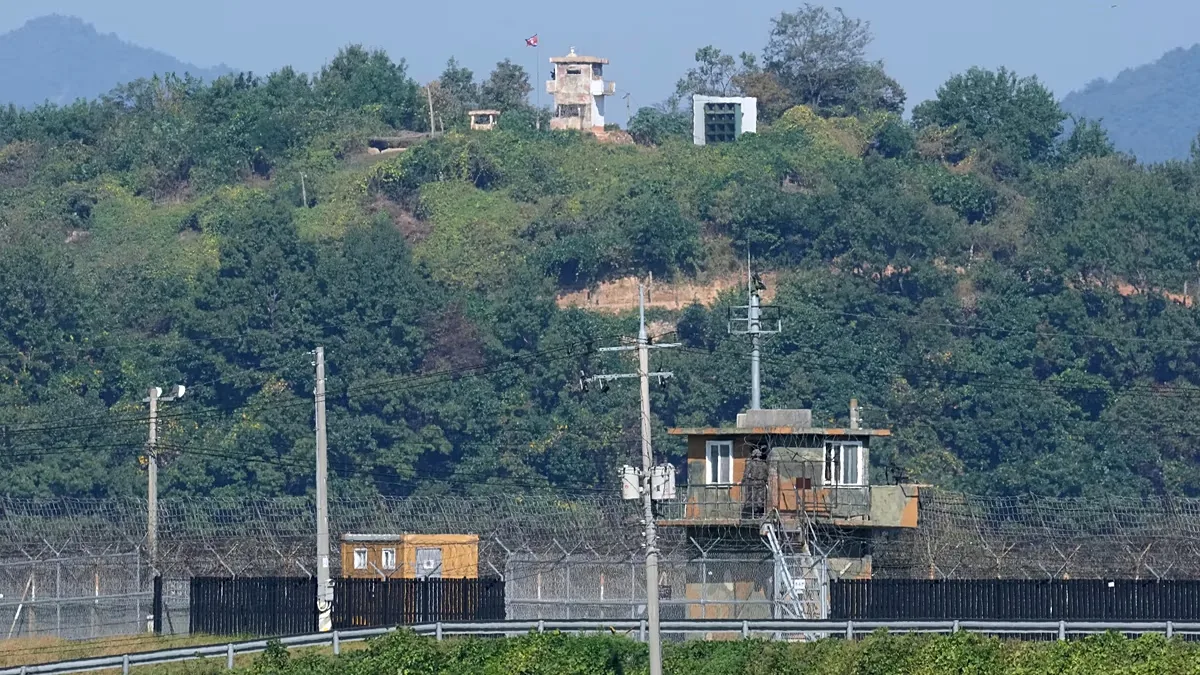 A North Korean military guard post and a South Korean post seen near the border in Paju, 29 September, 2026