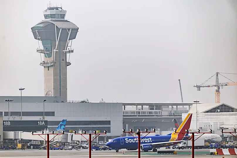 A Southwest Airlines planes is on the tarmac at Los Angeles International Airport on Monday, March 23, 2026, in Los Angeles