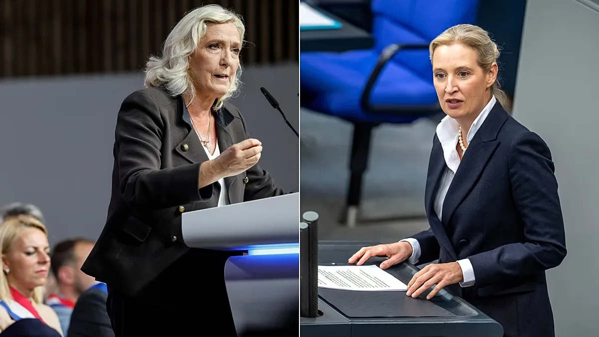 Marine Le Pen (NR) and Alice Weidel (AfD)