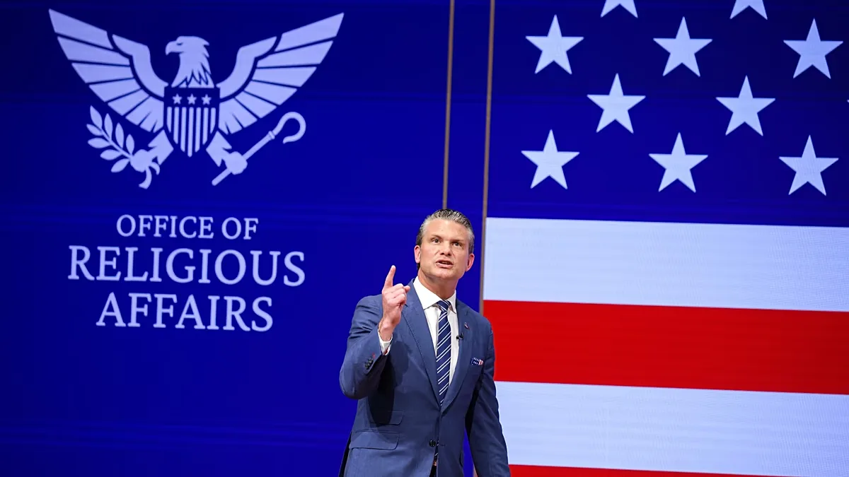 US Secretary of Defence Pete Hegseth gives a State of the Force address at Marine Corps Base Quantico, 30 September, 2026