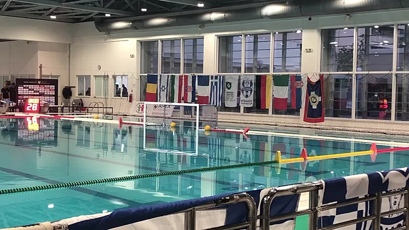 The flags that were displayed at the Serafeio Swimming Pool of the City of Athens