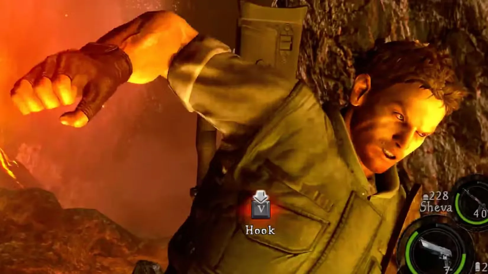 Chris Redfield prepares to punch a boulder in Resident Evil 5.