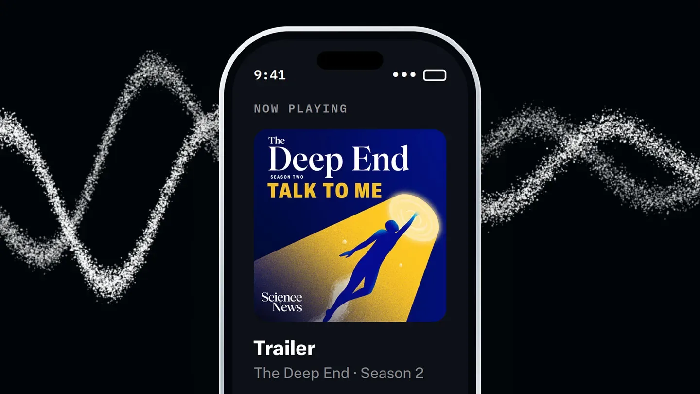 An illustration of the podcast logo representing voice