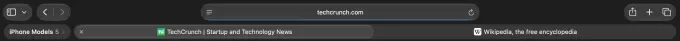 Screenshot of Safari's new tab grouping
